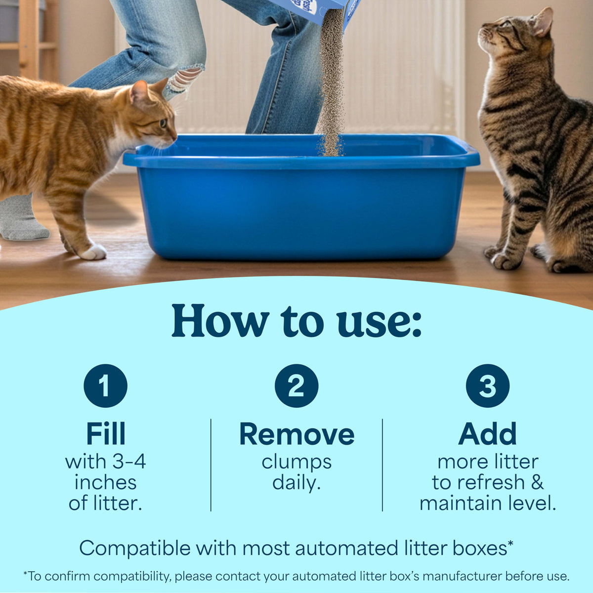 Multi Cat Clumping Litter, Unscented, 22 lb. Box U194918