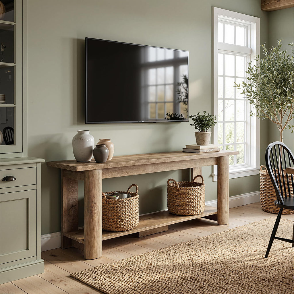 65 Inch Rustic Brown TV Stand C1049