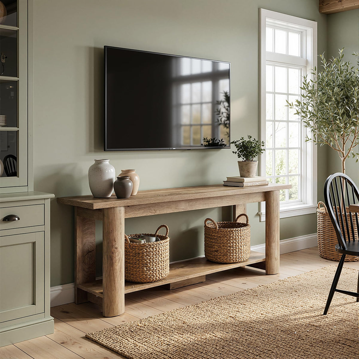 65 Inch Rustic Brown TV Stand C1049