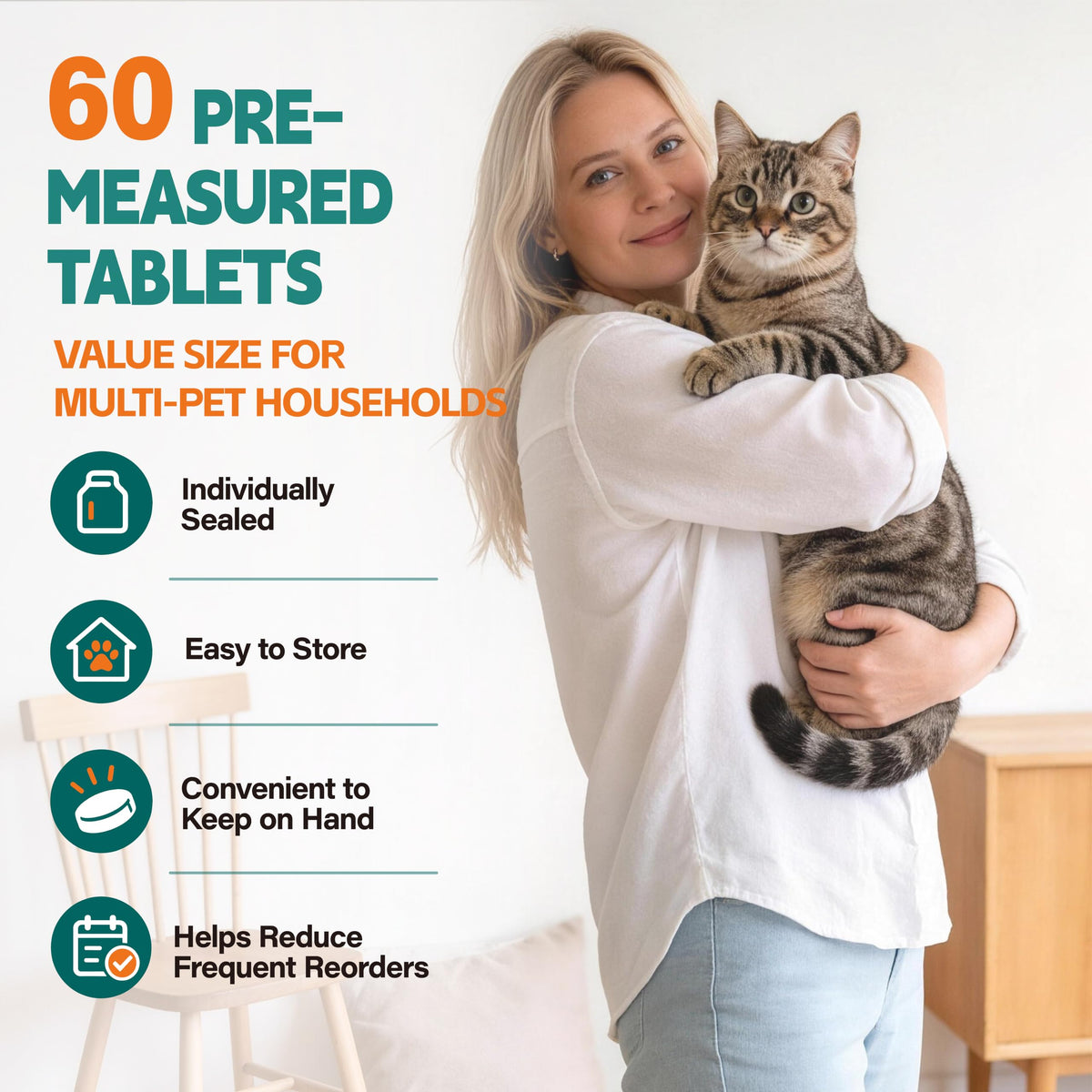 Broad Spectrum Cat Dewormer Tablets 60 Count T63910