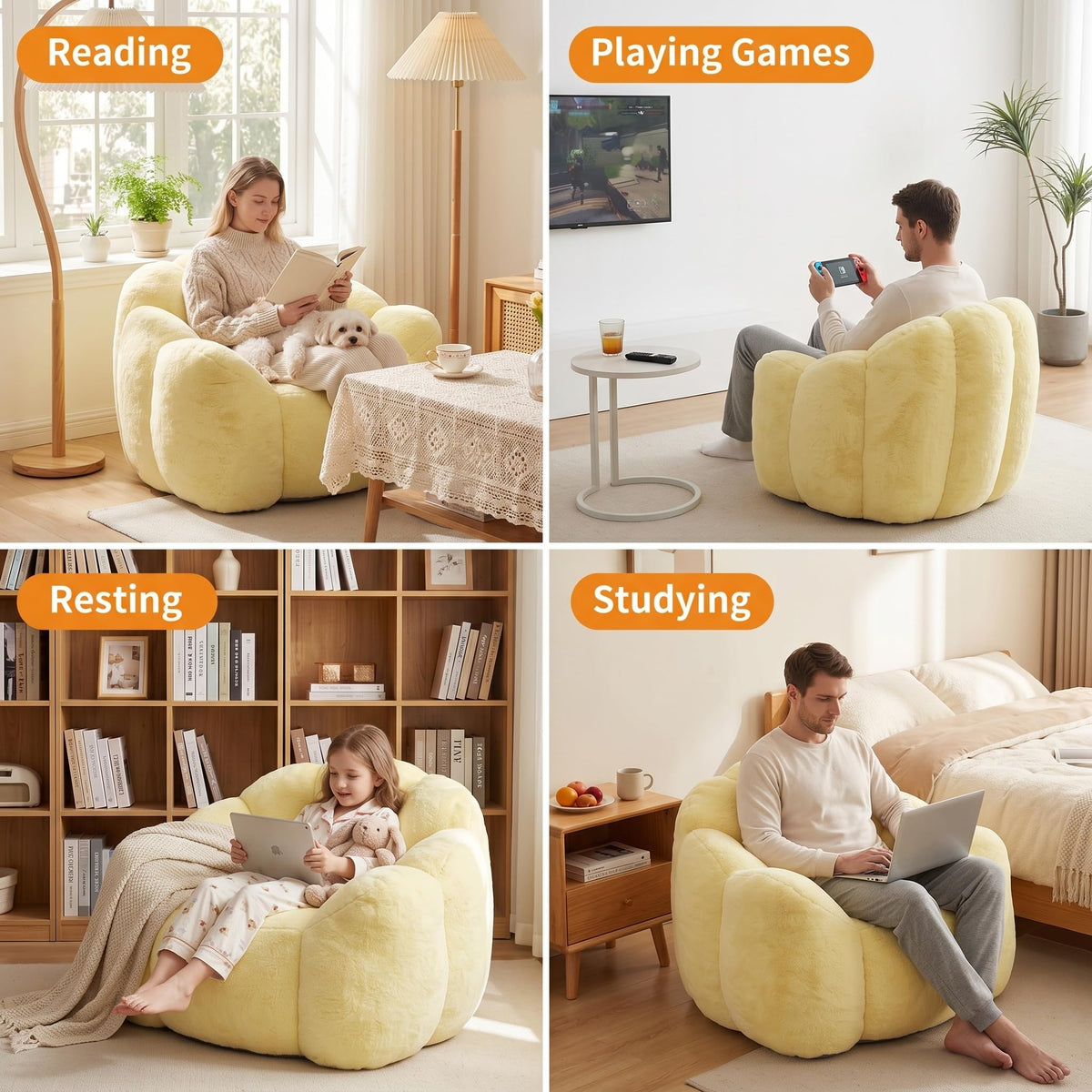 Lotus Bean Bag Chair with Pull Ring E818