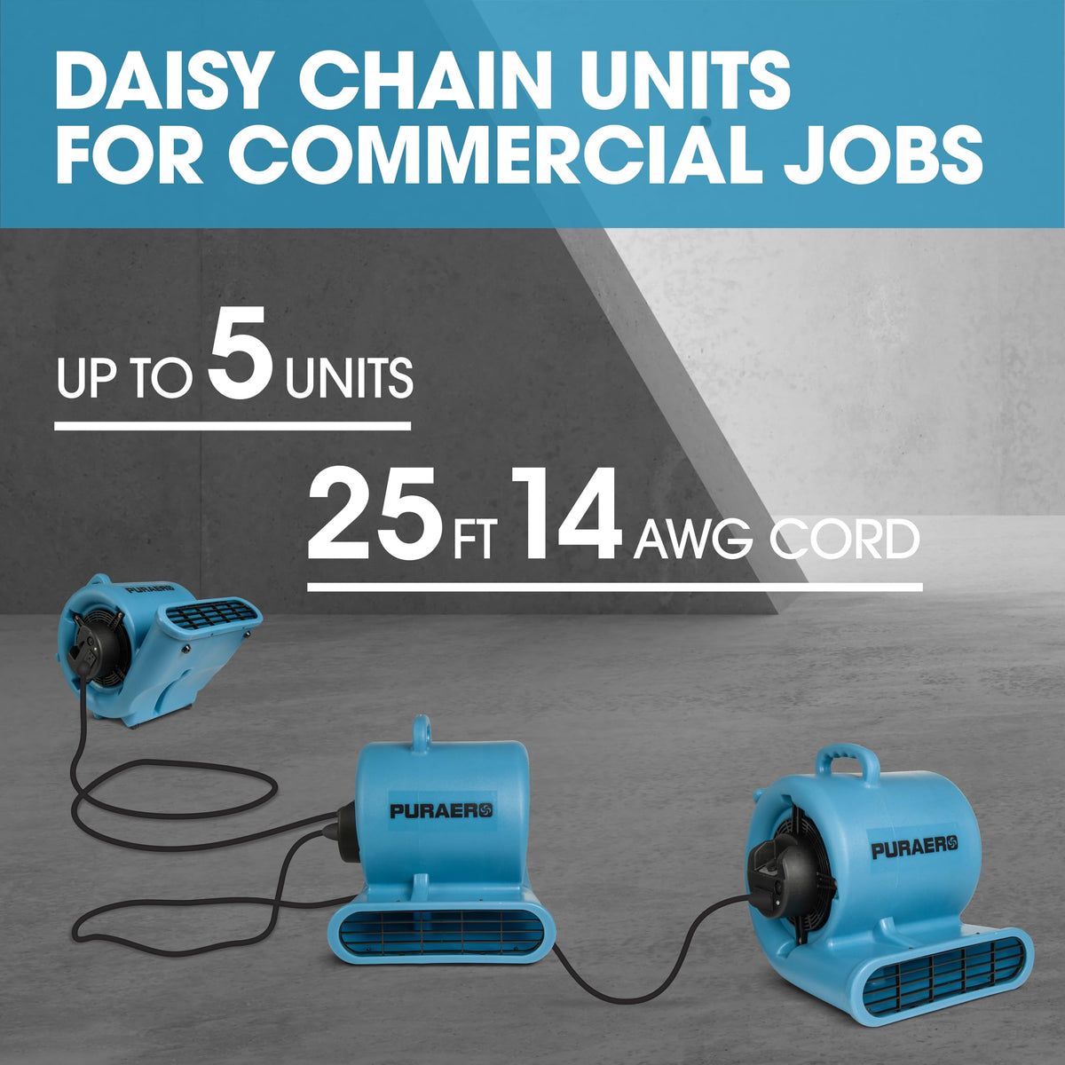 1/3 HP 2,550 CFM Blue Air Mover Carpet Dryer Floor Fan Q85413