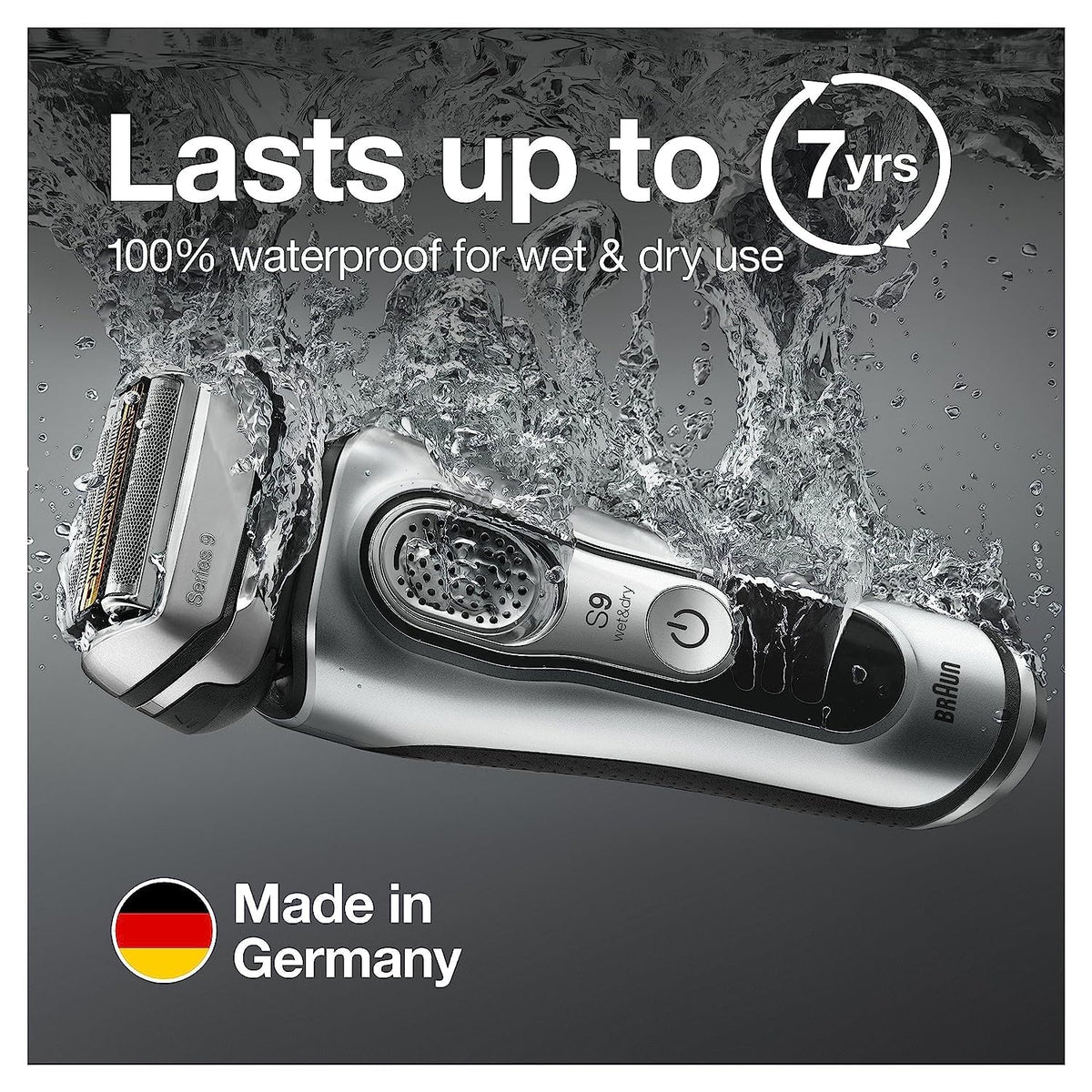 Electric Razor for Men, Waterproof Foil Shaver, Wet & Dry Shave, Silver C719678