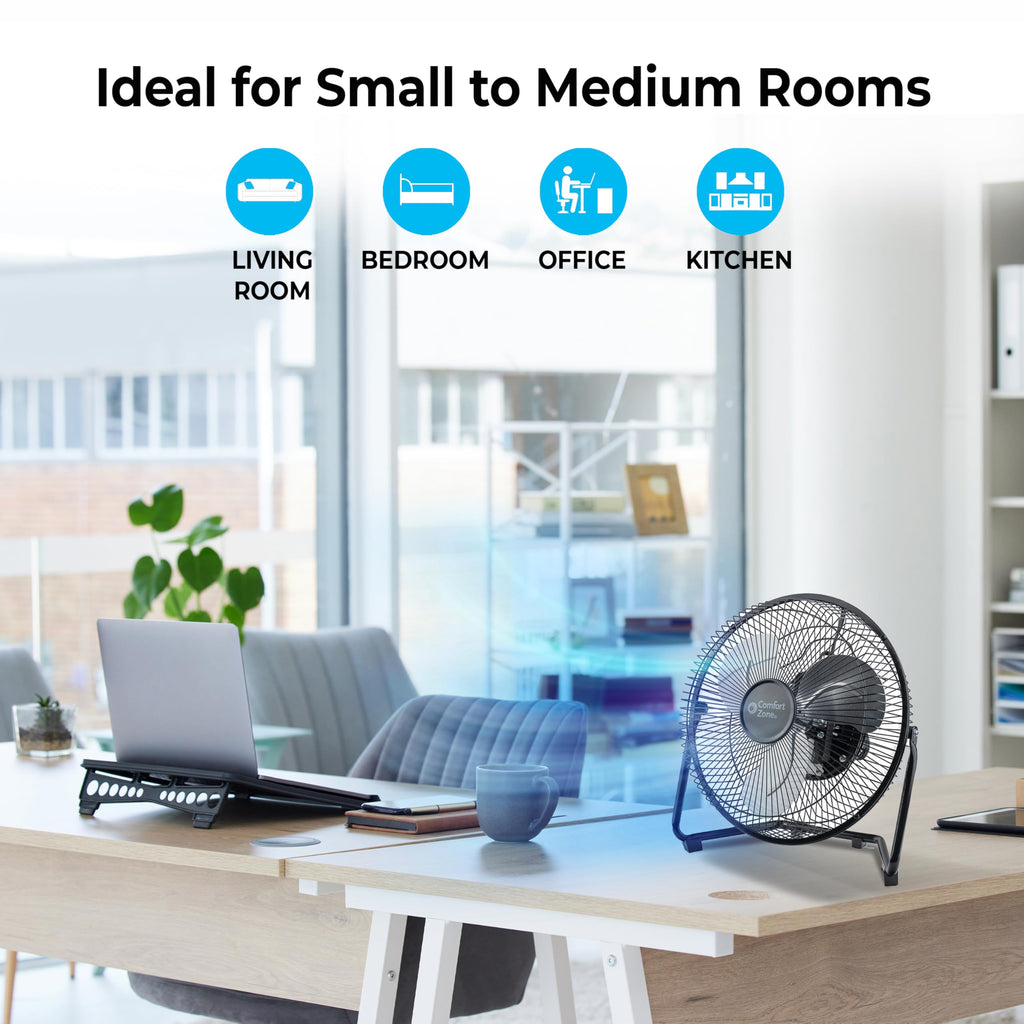 9 inch 3 Speed Metal Floor or Table Fan with Carry Handle X144