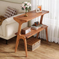 Wood 2-Tier End Table with Storage Shelves W70884