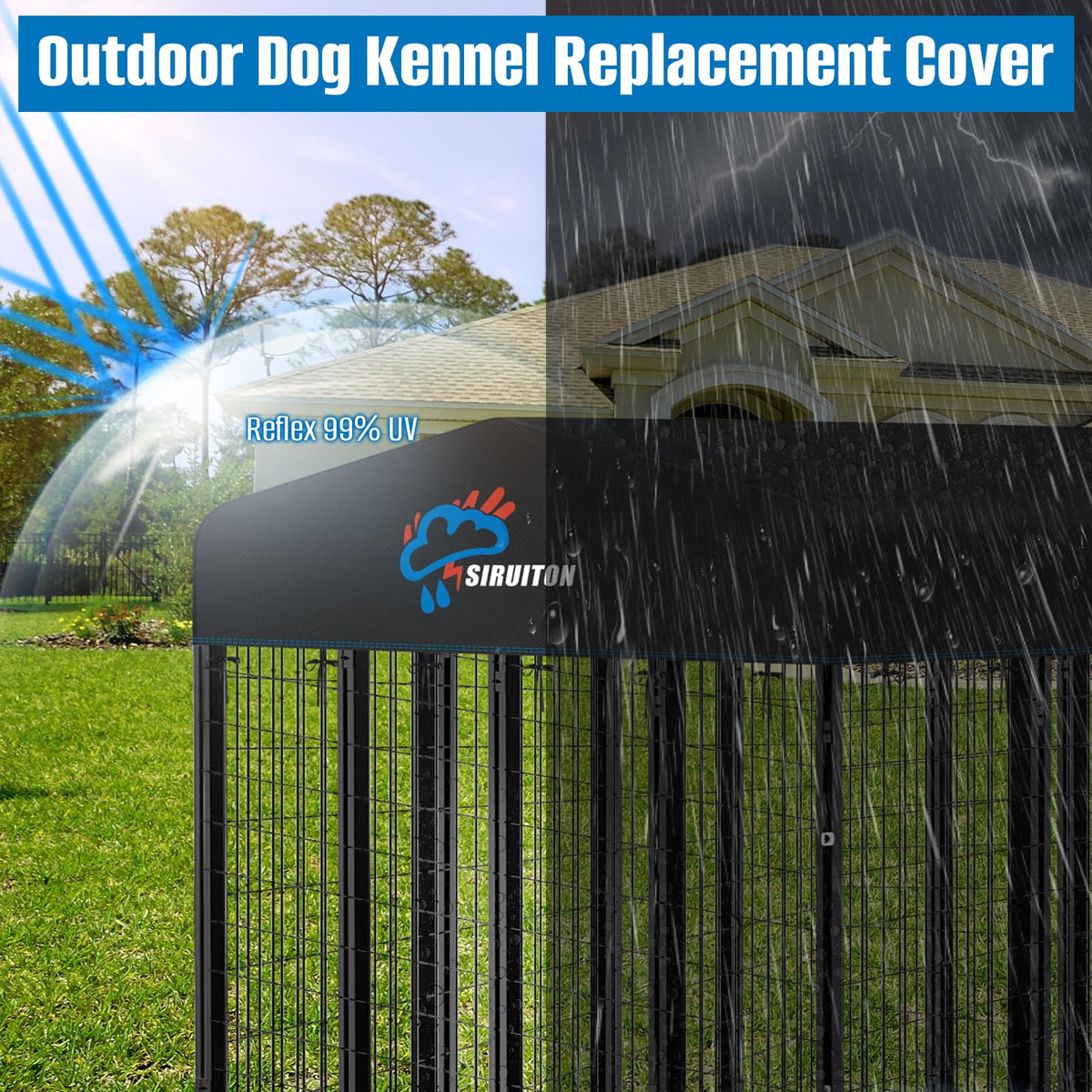 8x4FT Heavy Duty 600D Oxford Dog Kennel Replacement Cover X52982