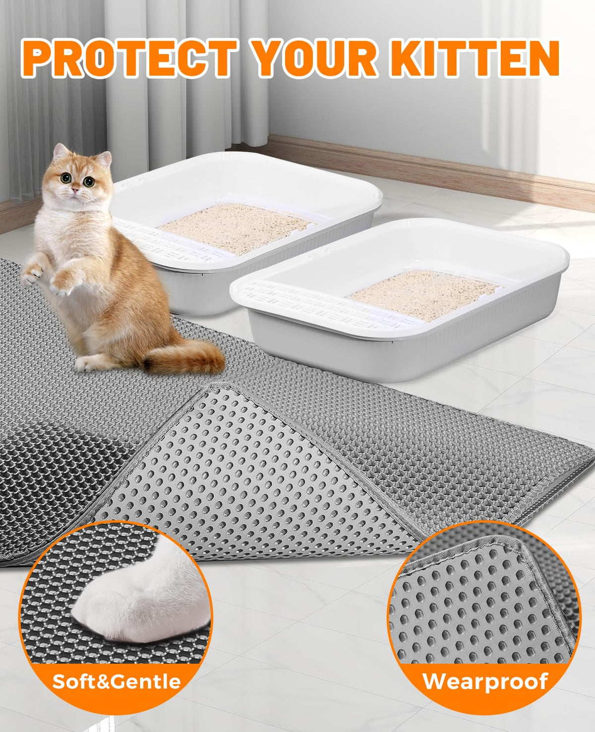 Extra Large Honeycomb Cat Litter Mat 46"x26" D954593