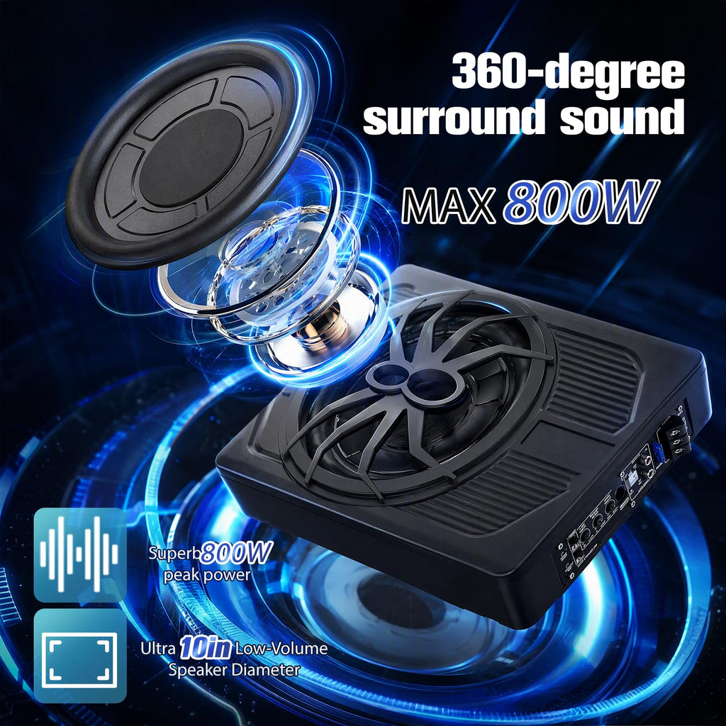 800W Under Seat Subwoofer with Amp J724