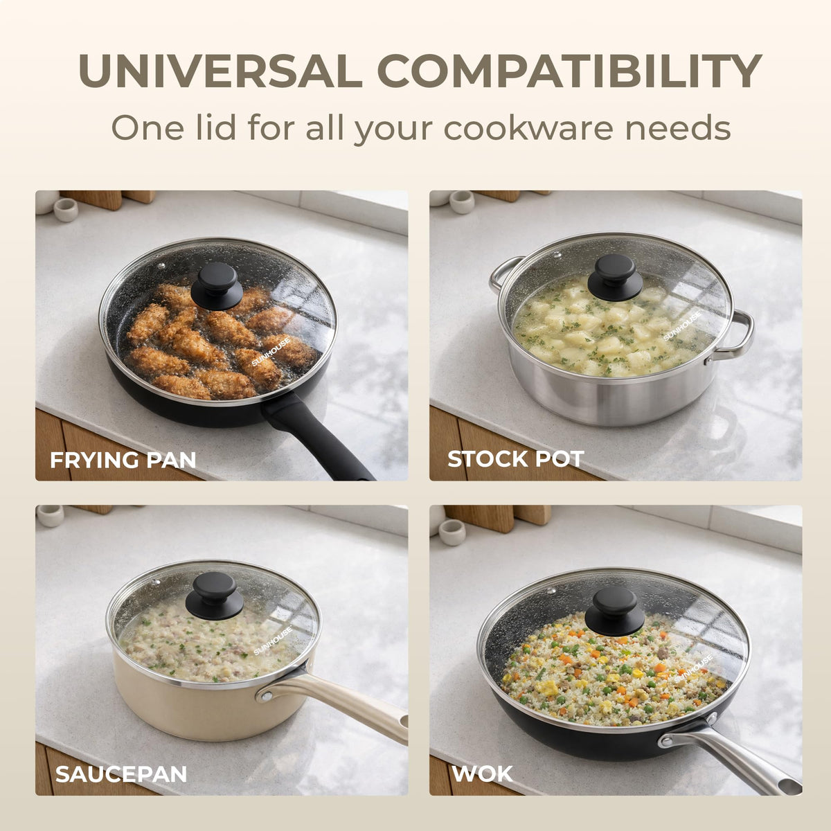 10 Inch Tempered Glass Pan Lid J384