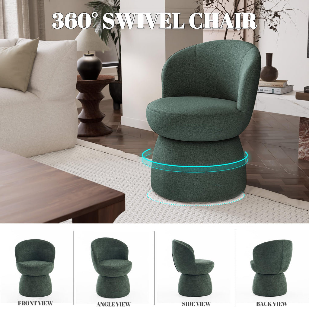 Green Boucle Fabric Swivel Accent Chair Set of 2 T548296