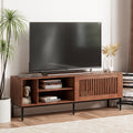 Farmhouse TV Stand for 65-70 Inch TVs with Sliding Barn Door C588