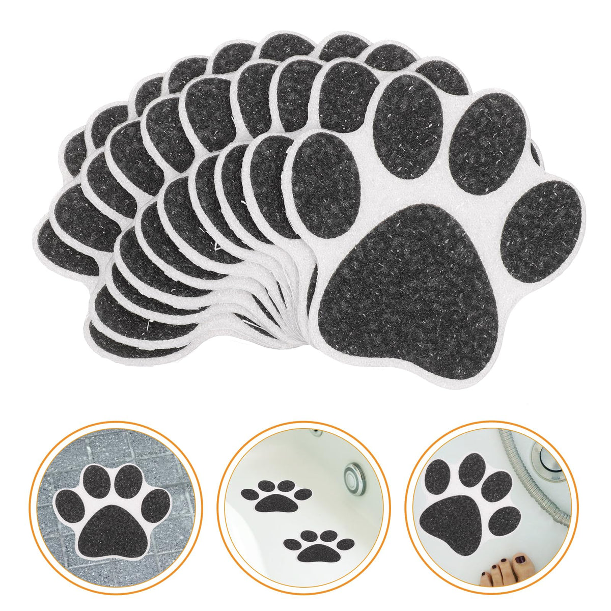 Non Slip Bathtub Stickers 10 pcs Dog Paw Decals W74696
