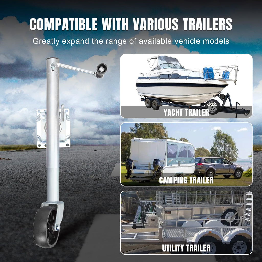 1000 lbs Heavy Duty Swivel Trailer Jack with Wheel X822