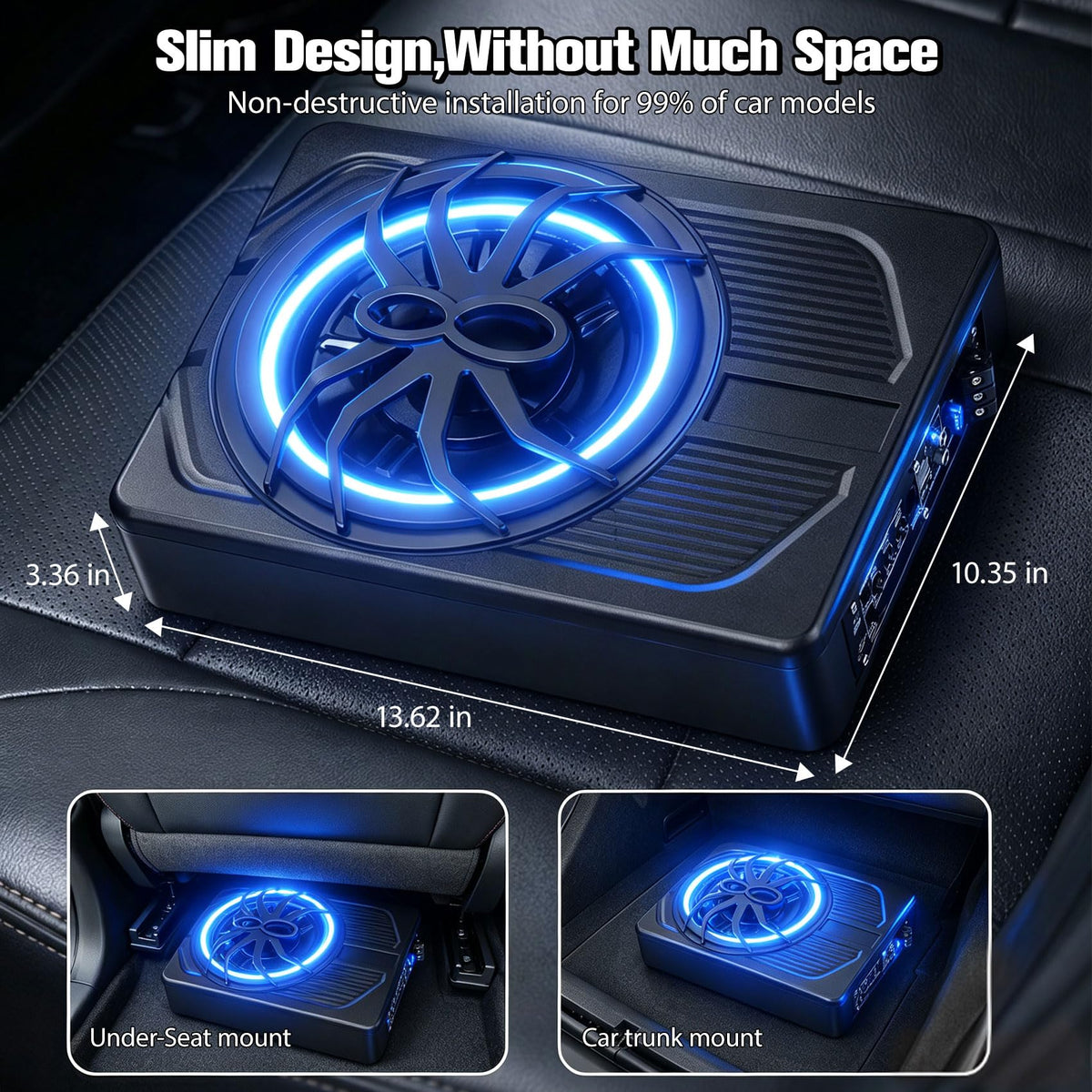 800W Under Seat Subwoofer with Amp J724