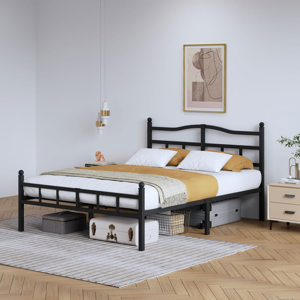 14 Inch Metal Bed Frame Full Size with Headboard Footboard Y86850