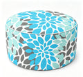 Inflatable Outdoor Ottoman 21"x21"x9", UV Fade Resistant Foot Stool, Portable Water Repellent with Carry Handle Teal I466
