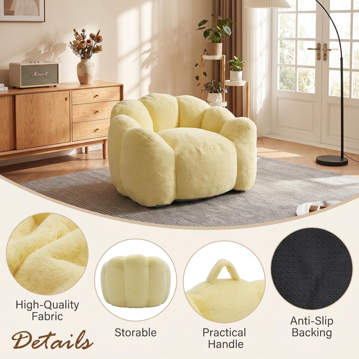 Lotus Bean Bag Chair with Pull Ring E818