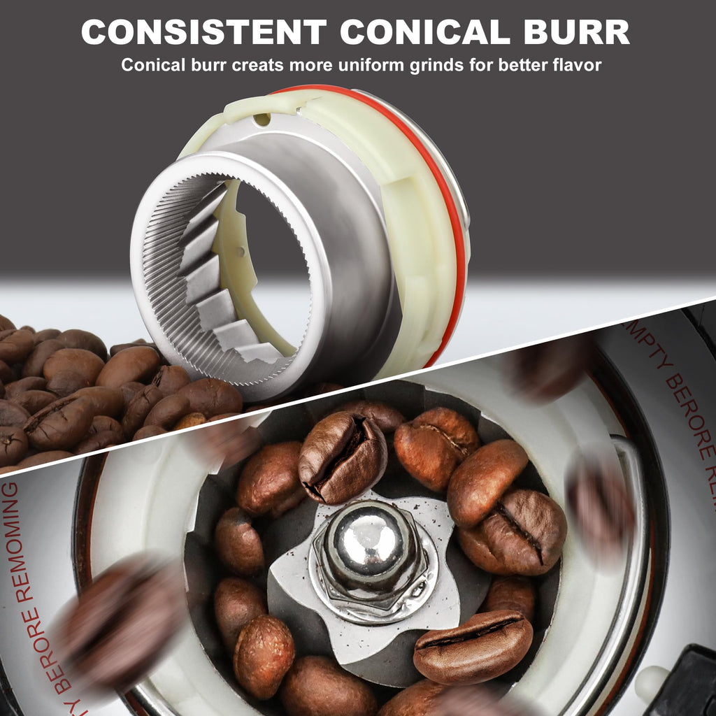 Black Electric Conical Burr Coffee Grinder U48784