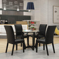 48" Glass Dining Table Set with 4 PU Leather Chairs T834886