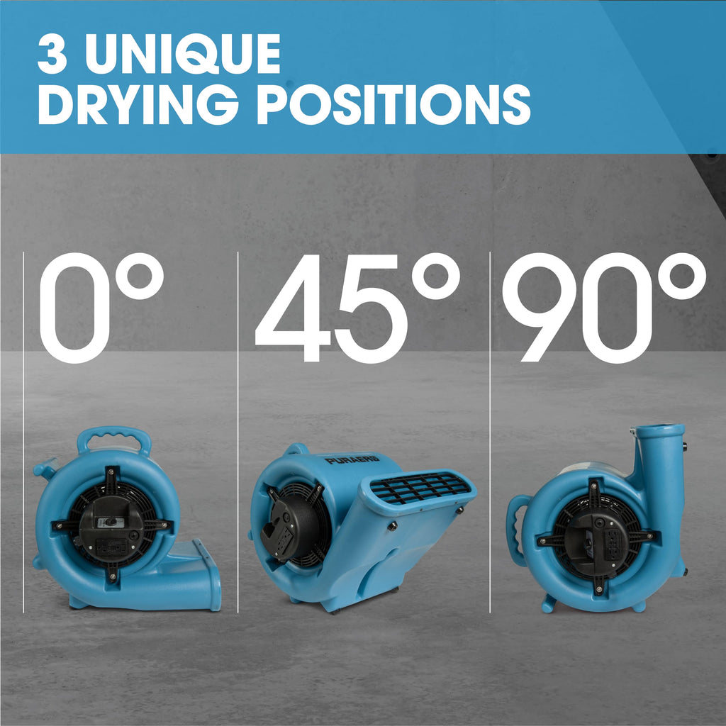 1/3 HP 2,550 CFM Blue Air Mover Carpet Dryer Floor Fan Q85413