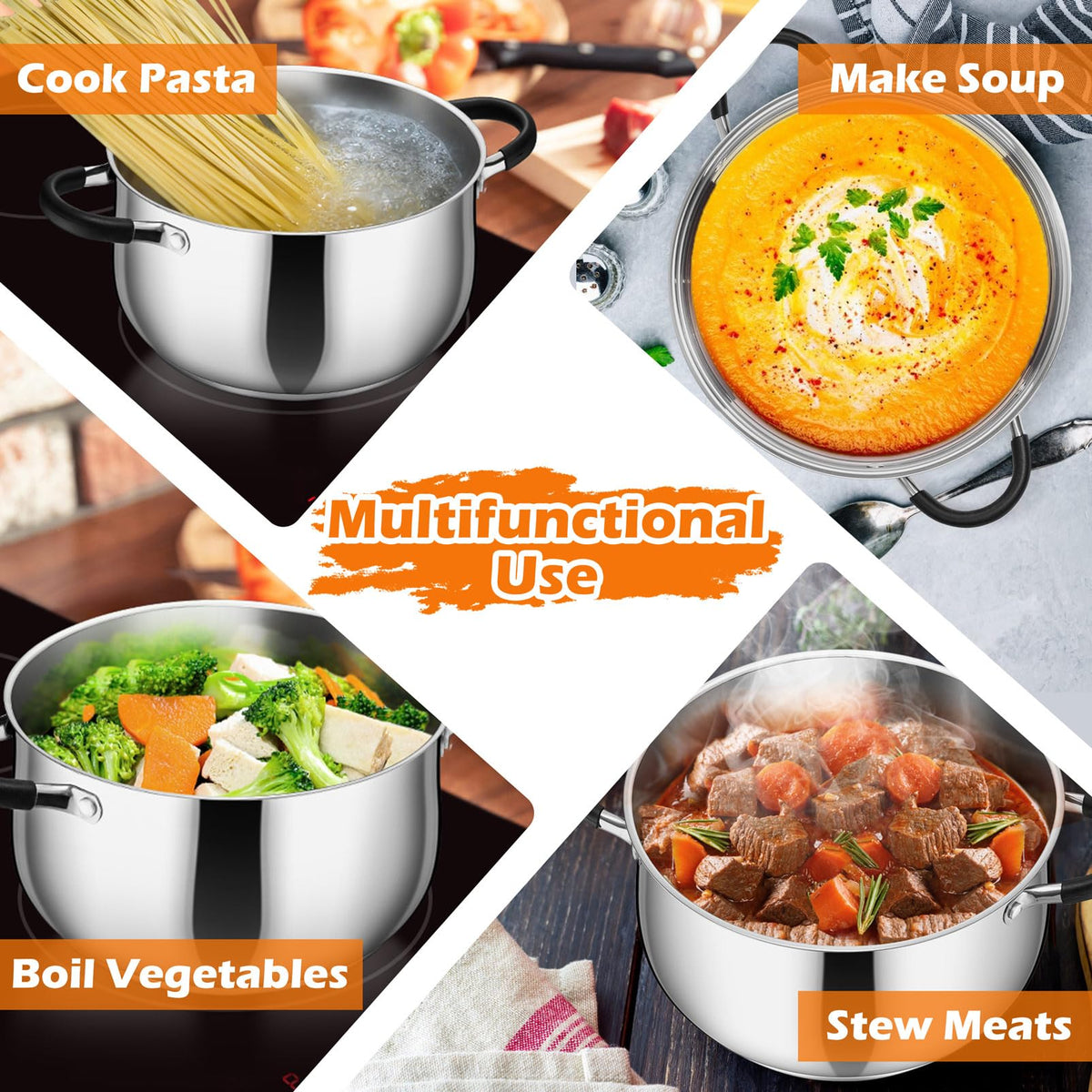 6 Quart Stainless Steel Stock Pot X436