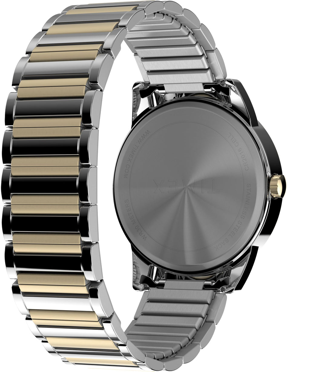 Men's 40mm Watch Two-Tone Expansion Band White Dial V4165