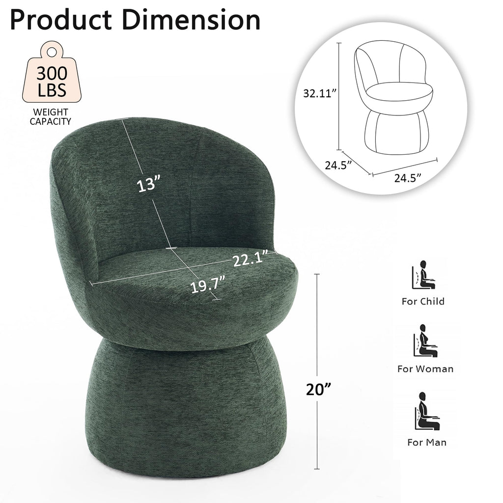 Green Boucle Fabric Swivel Accent Chair Set of 2 T548296