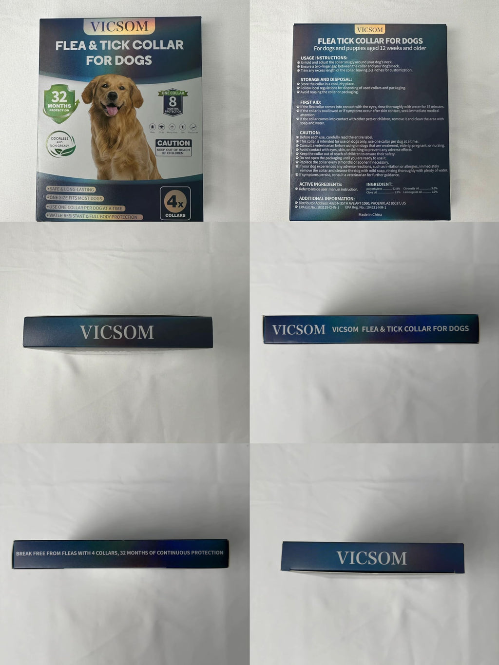 Flea and Tick Prevention Collar for Dogs 4 Pack P16064