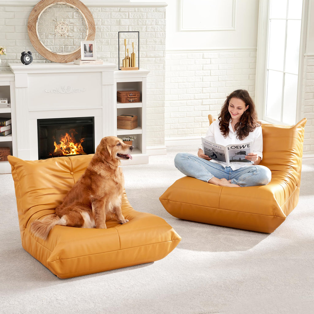 Leather Memory Foam Bean Bag Chair N33899
