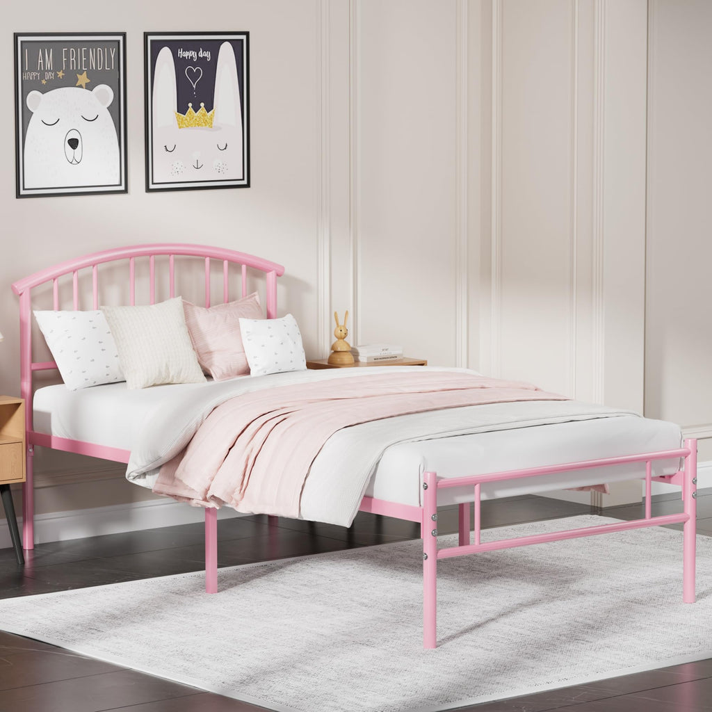 Twin Size Metal Bed Frame with Headboard and Footboard B663102