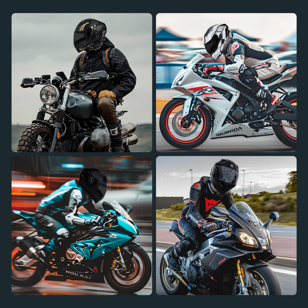 DOT Approved Flip Up Full Face Modular Motorcycle Helmet with Dual Visor X603