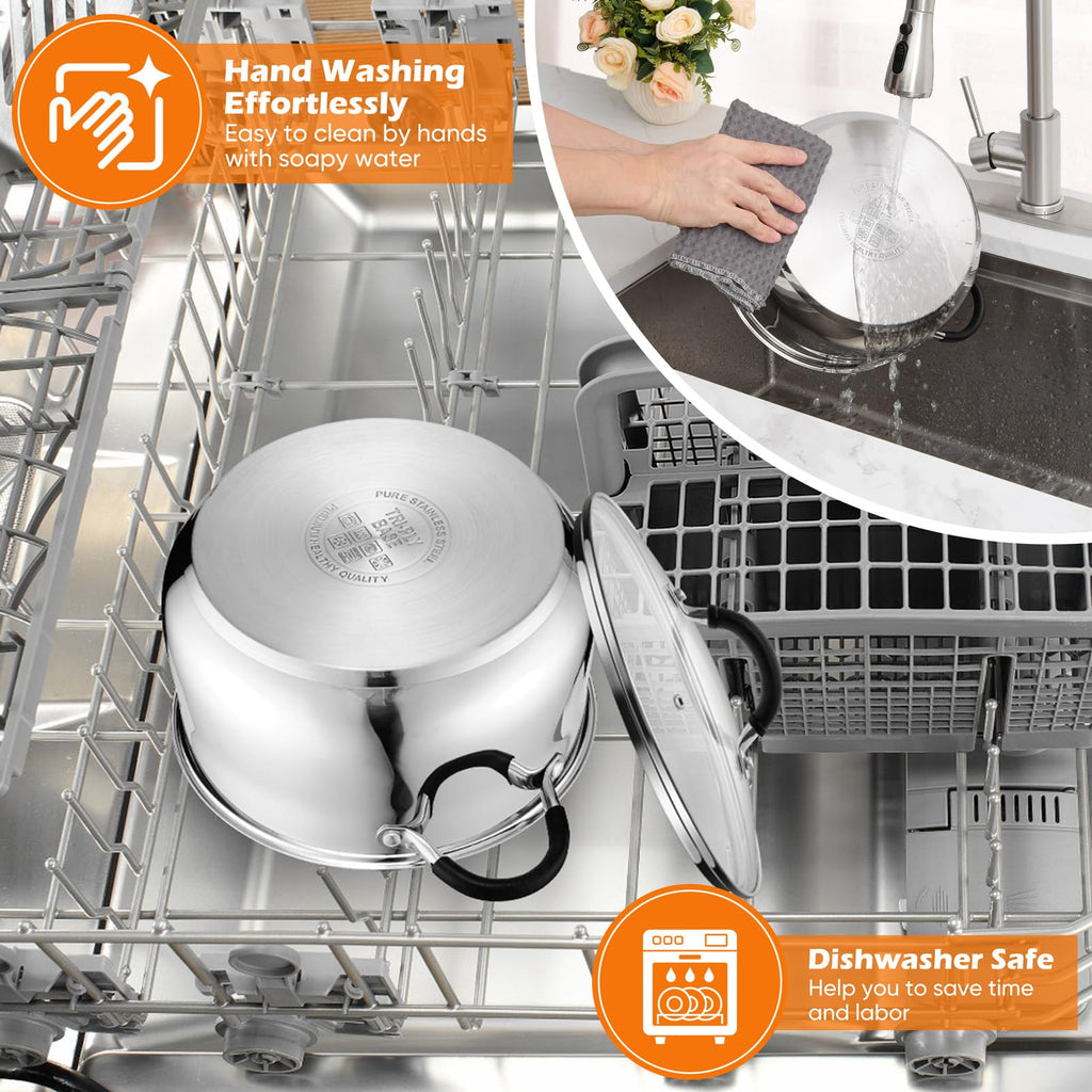6 Quart Stainless Steel Stock Pot X436