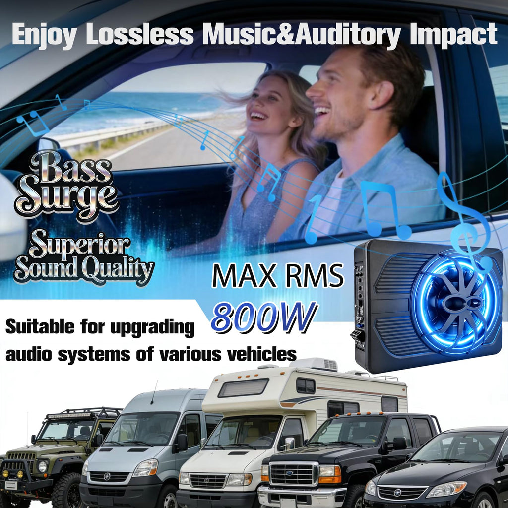 800W Under Seat Subwoofer with Amp J724