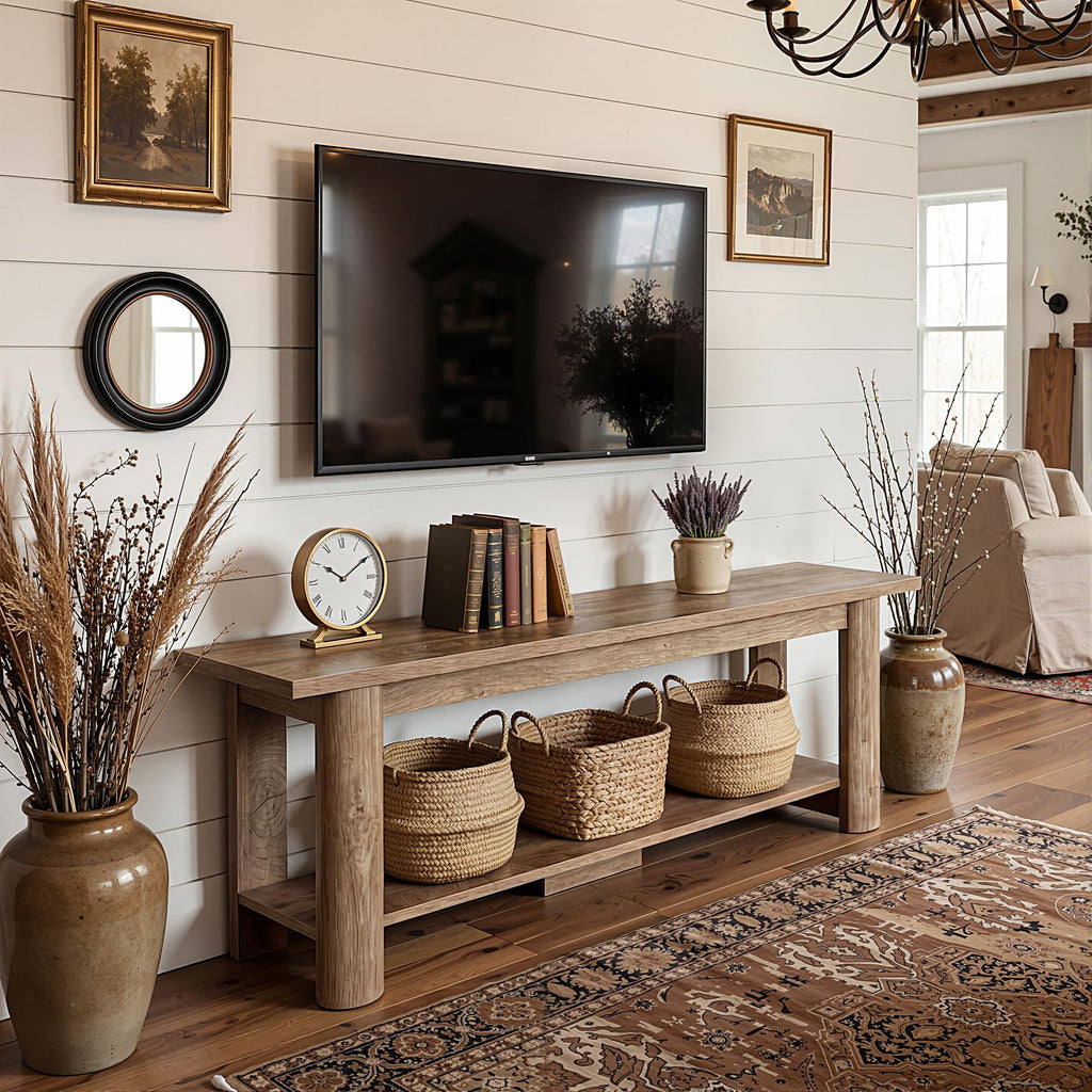 65 Inch Rustic Brown TV Stand C1049