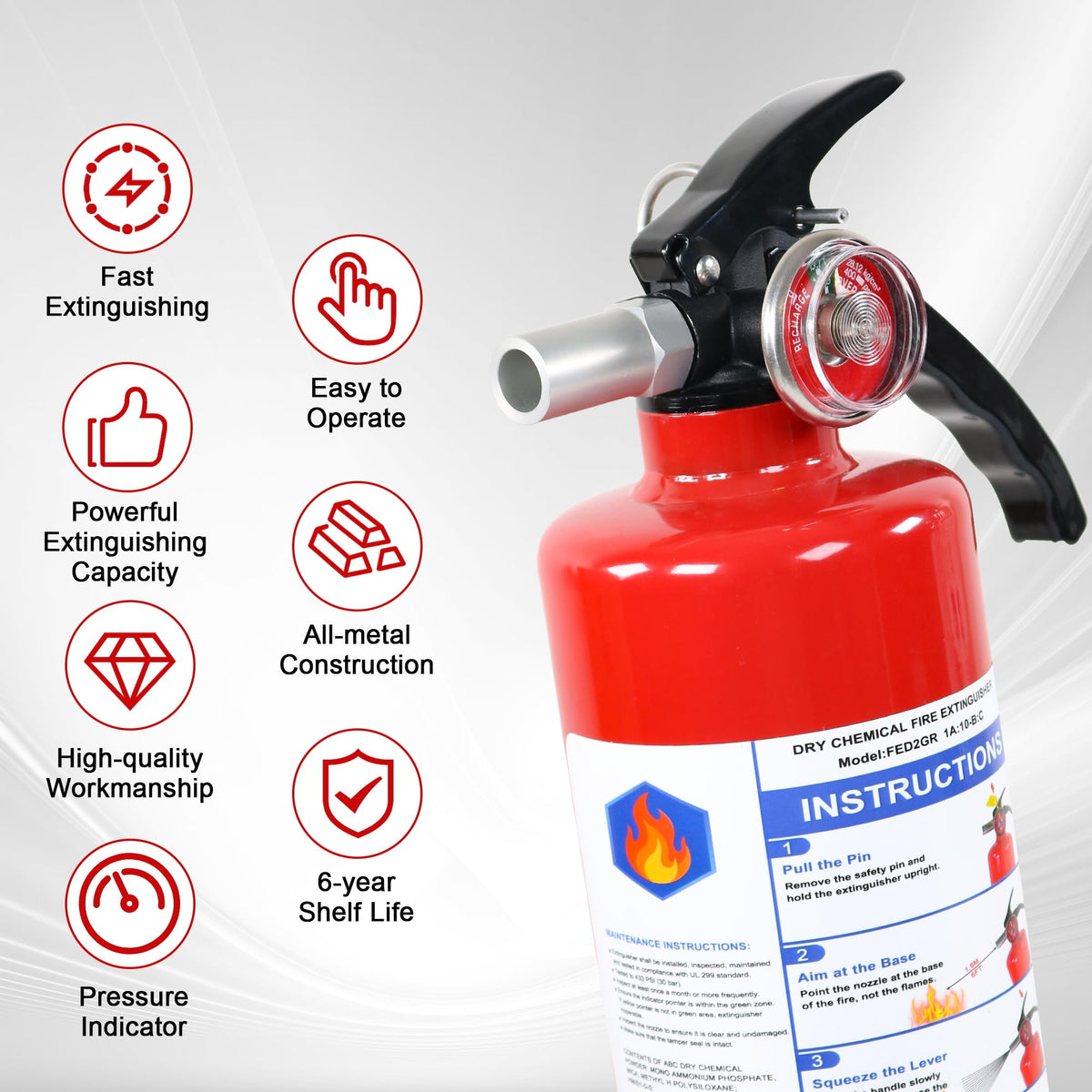 2.5lb ABC Dry Chemical Fire Extinguisher O420220