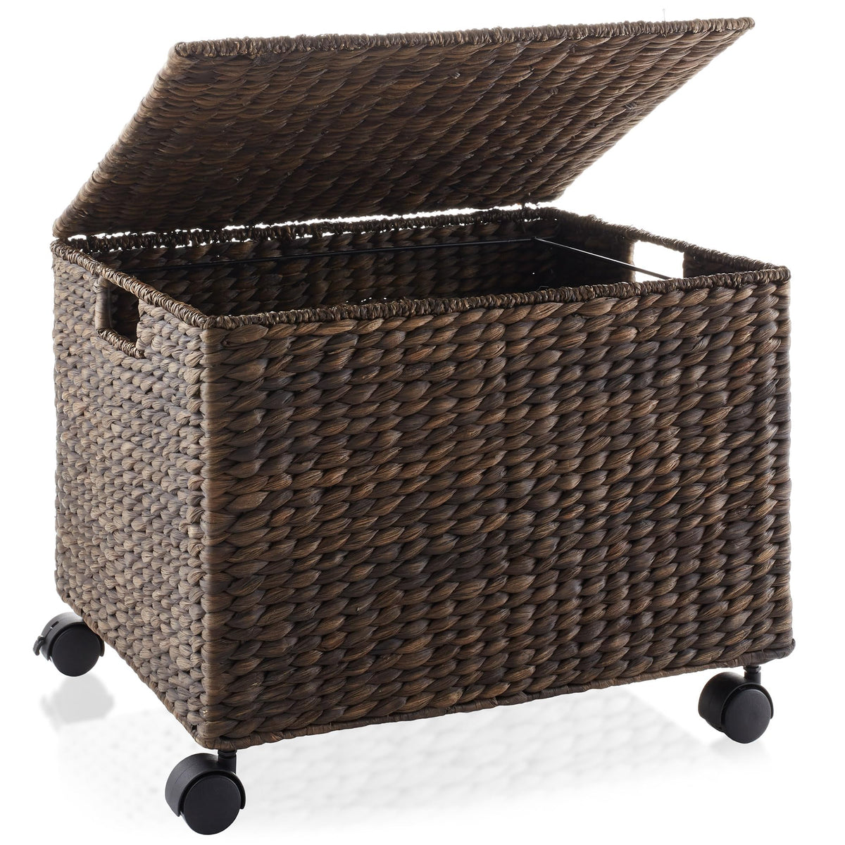 Espresso Rolling File Organizer with Lid and Wheels K872