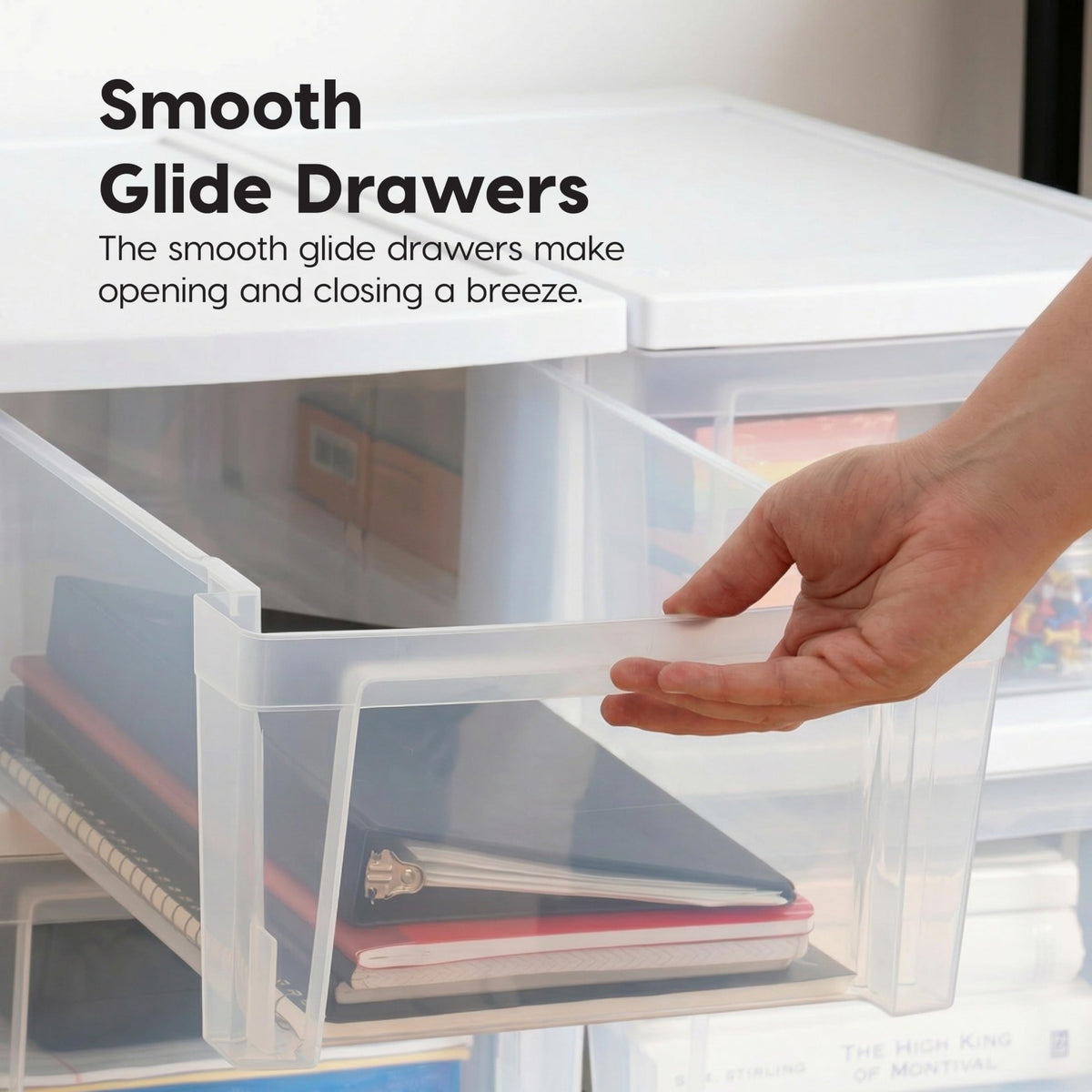 3 Drawer Slim Narrow Storage Organizer 2-Pack White Clear I39247