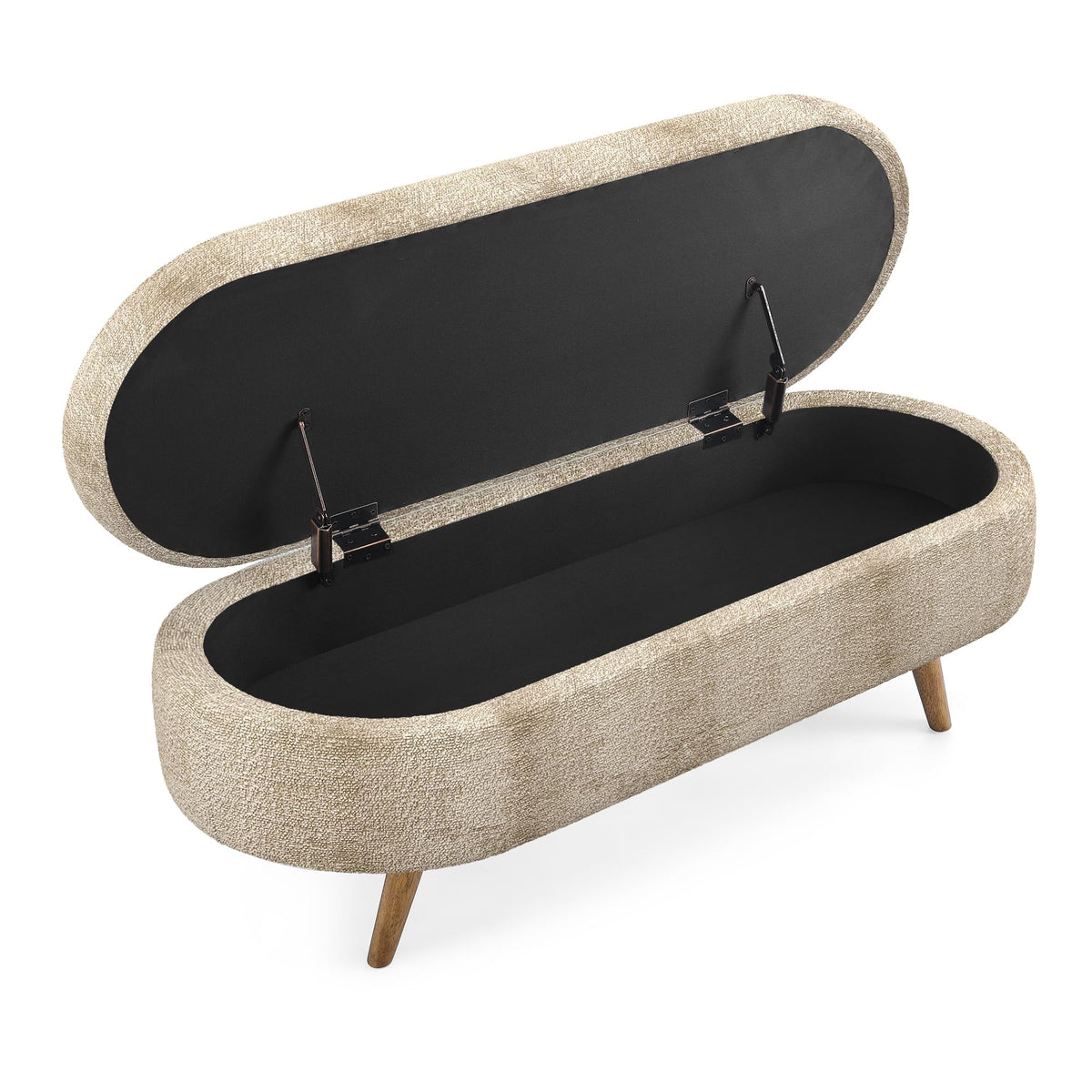 Oval Storage Bench with Rubber Wood Legs C61483