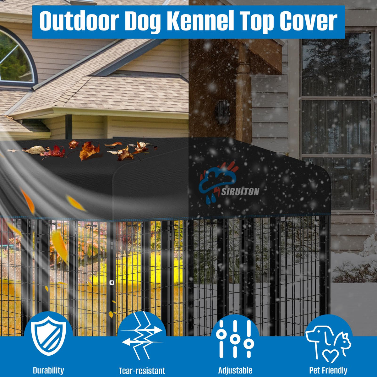 8x4FT Heavy Duty 600D Oxford Dog Kennel Replacement Cover X52982