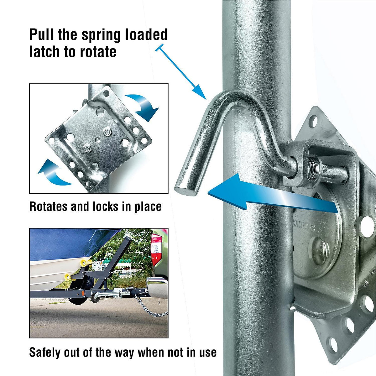 Fold Up Trailer Jack, 22-7/8 In., 1,000 Lbs R730607