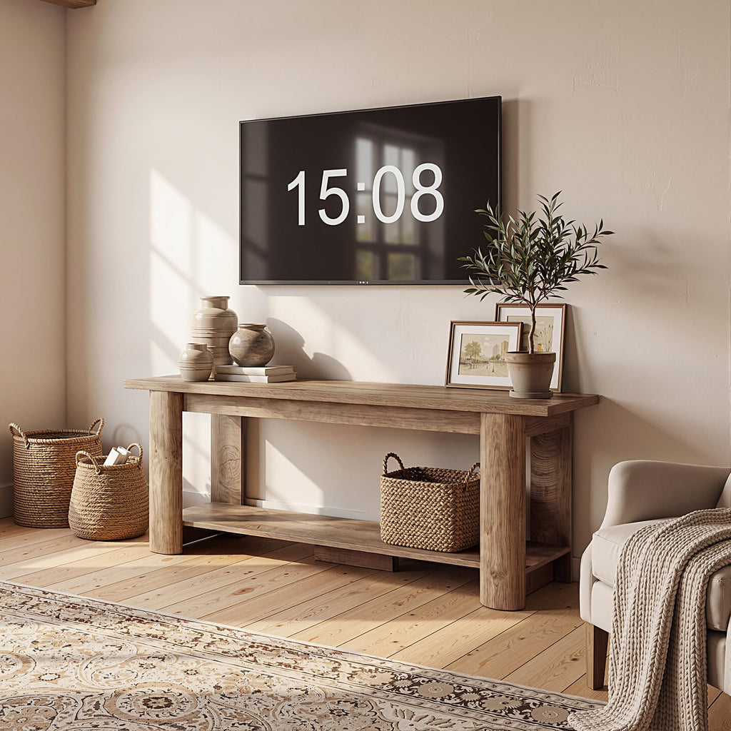 65 Inch Rustic Brown TV Stand C1049