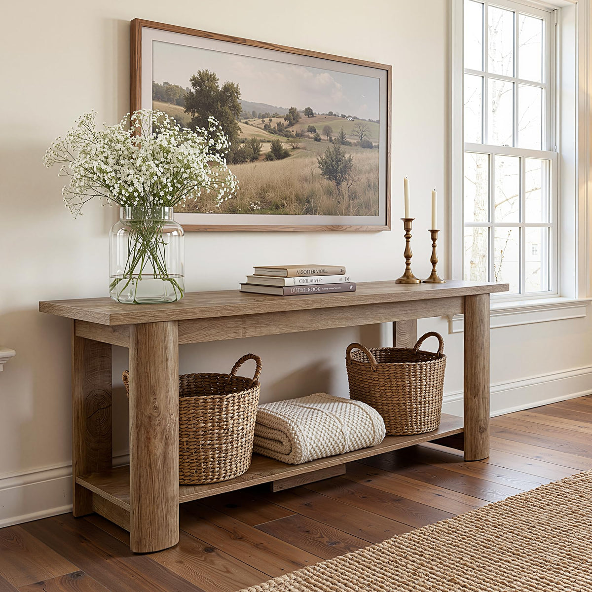 65 Inch Rustic Brown TV Stand C1049