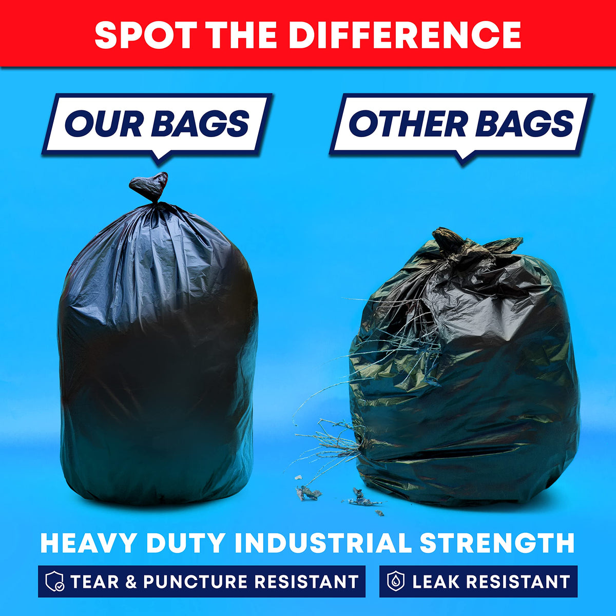 55 Gallon 3 Mil Black Contractor Garbage Bags K949