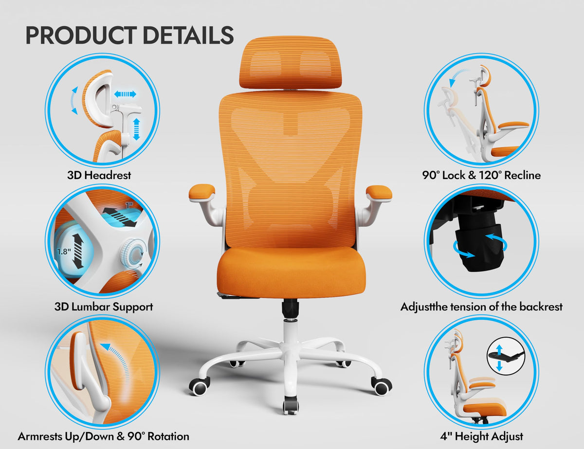 Ergonomic Mesh Office Chair with Headrest O581863