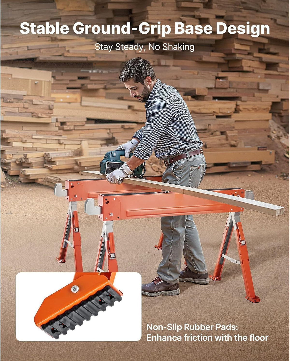 2-Pack Adjustable Folding Saw Horses D420834