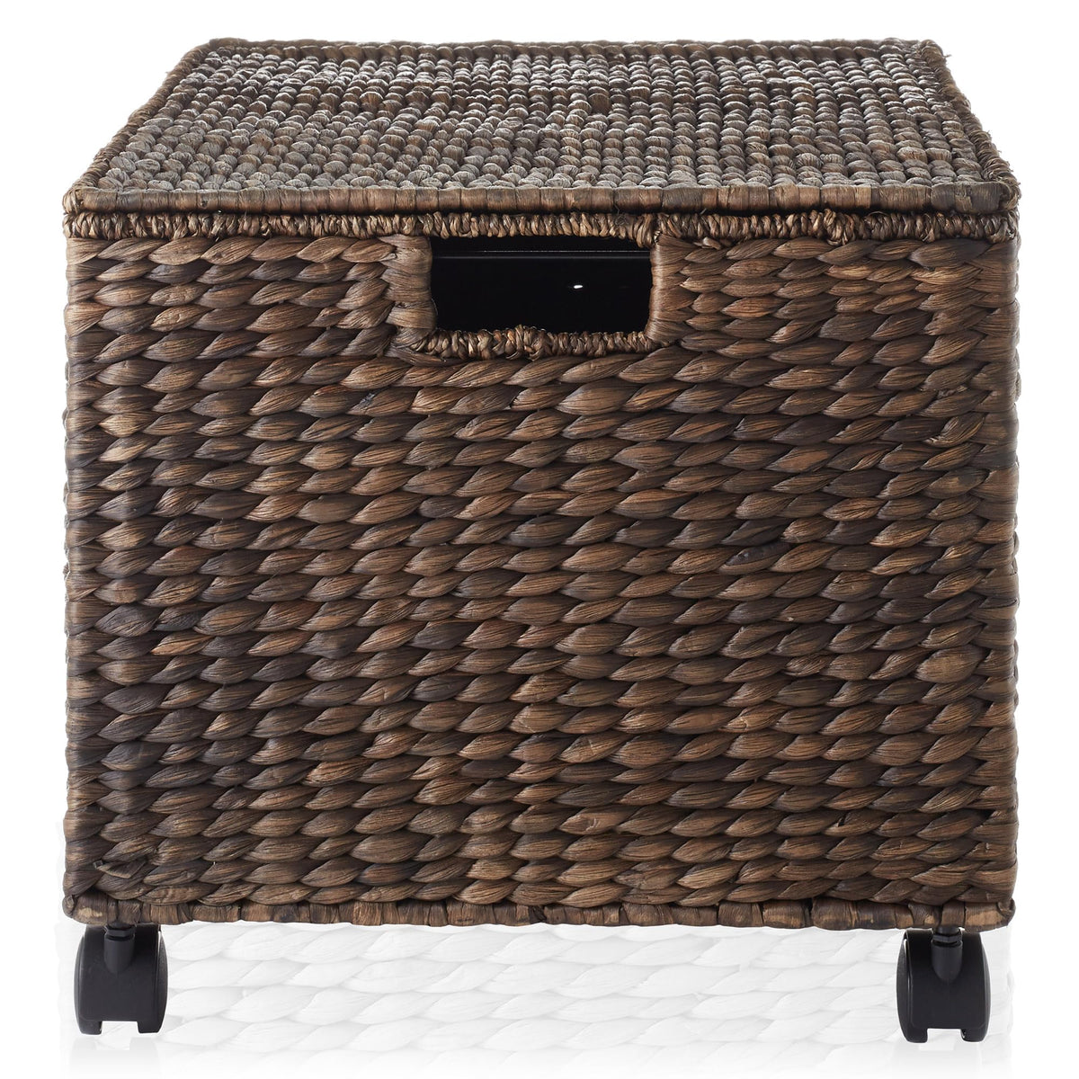 Espresso Rolling File Organizer with Lid and Wheels K872