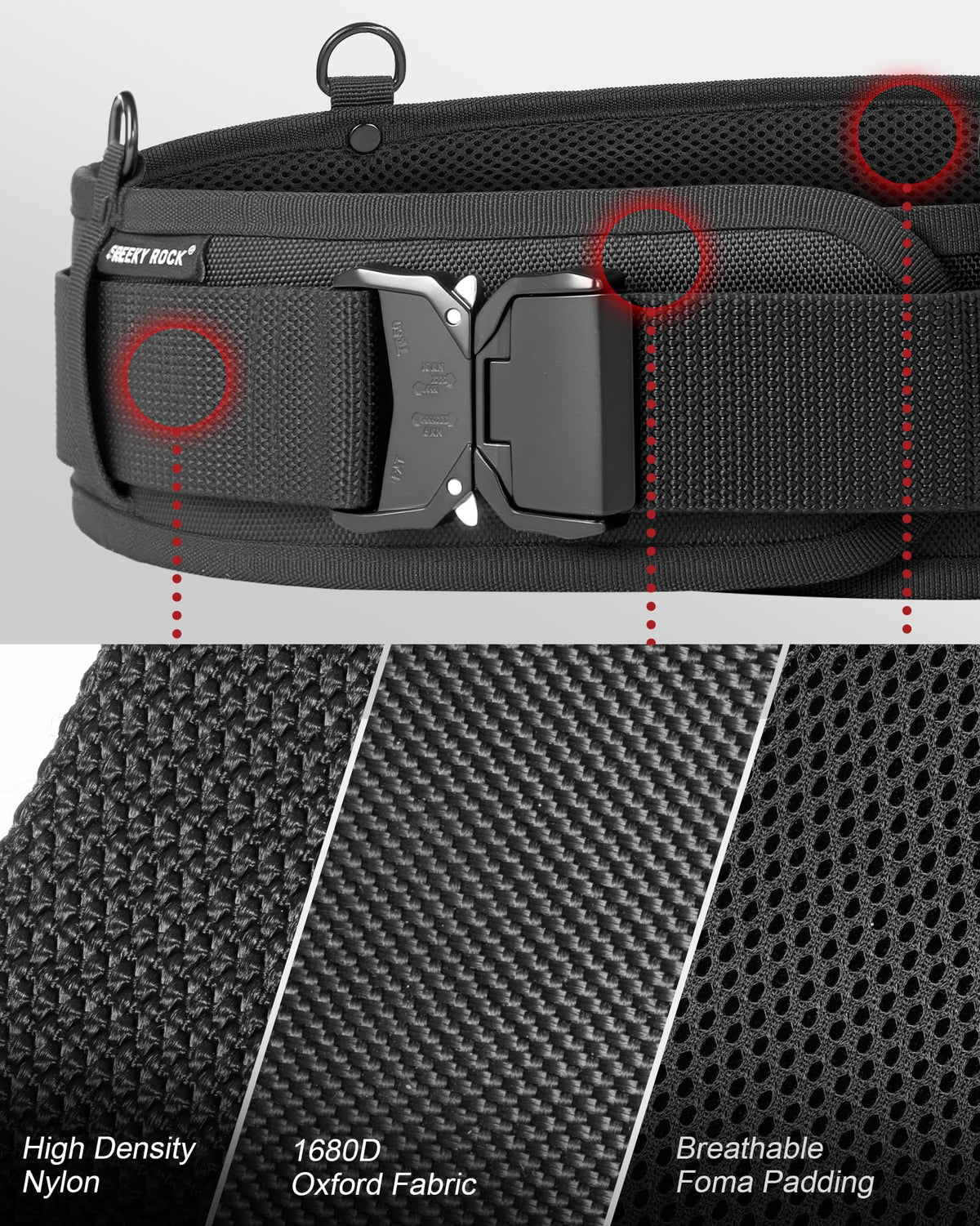 Heavy Duty Tool Belt with 2 Tool Pouches, Adjustable Work Belt Z8521