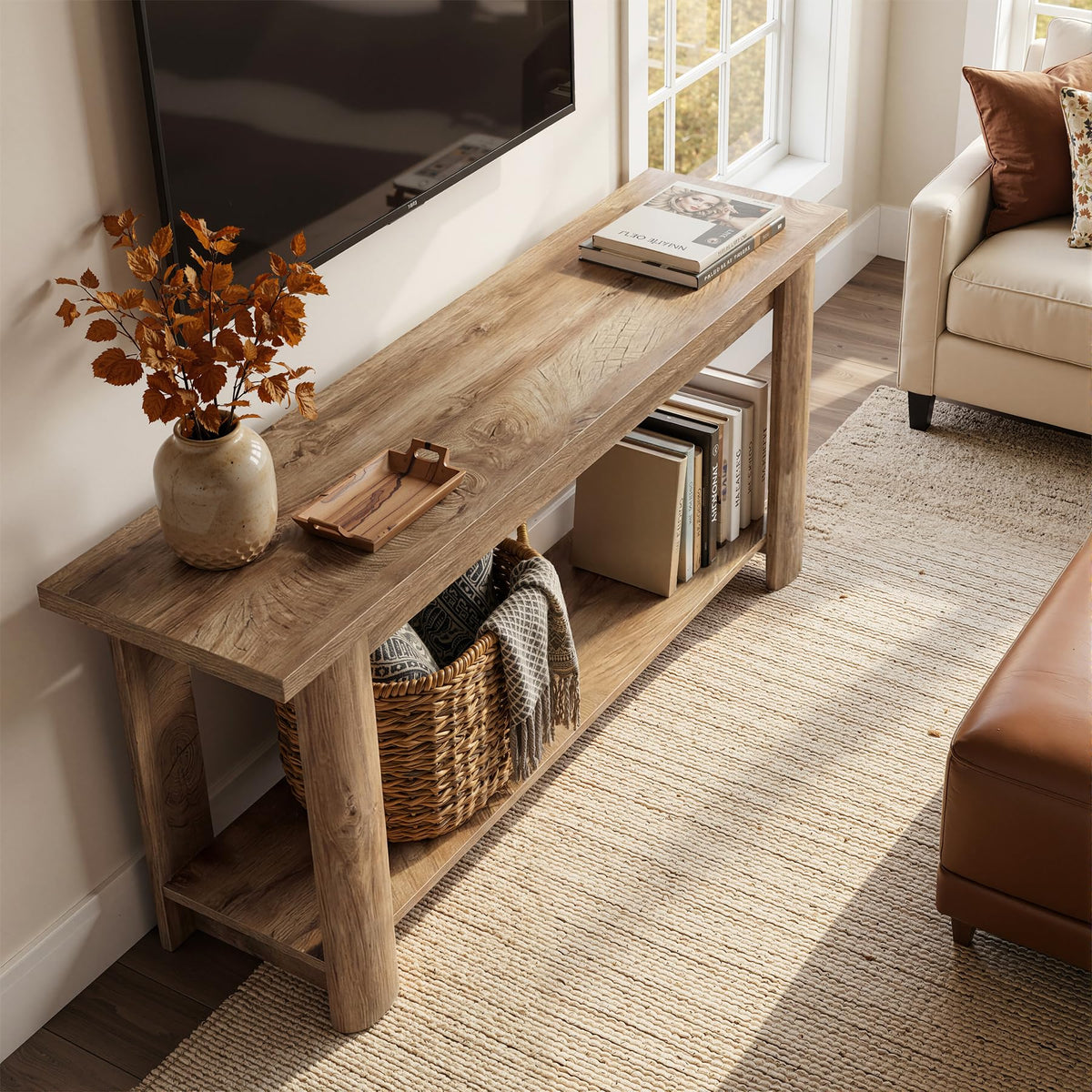 65 Inch Rustic Brown TV Stand C1049