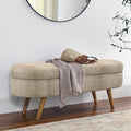 Oval Storage Bench with Rubber Wood Legs C61483