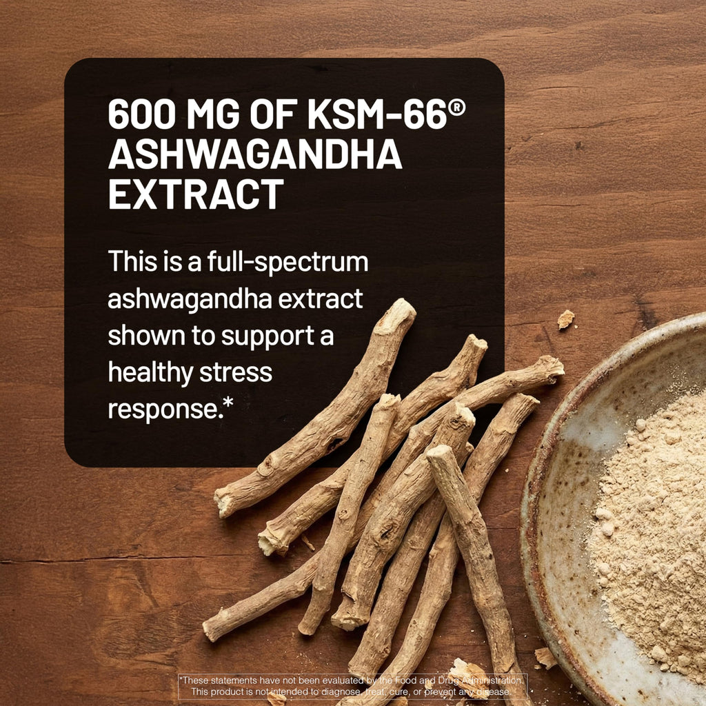 Ashwagandha with KSM-66 Extract GABA L-Theanine Rhodiola Rosea 60 Capsules M953